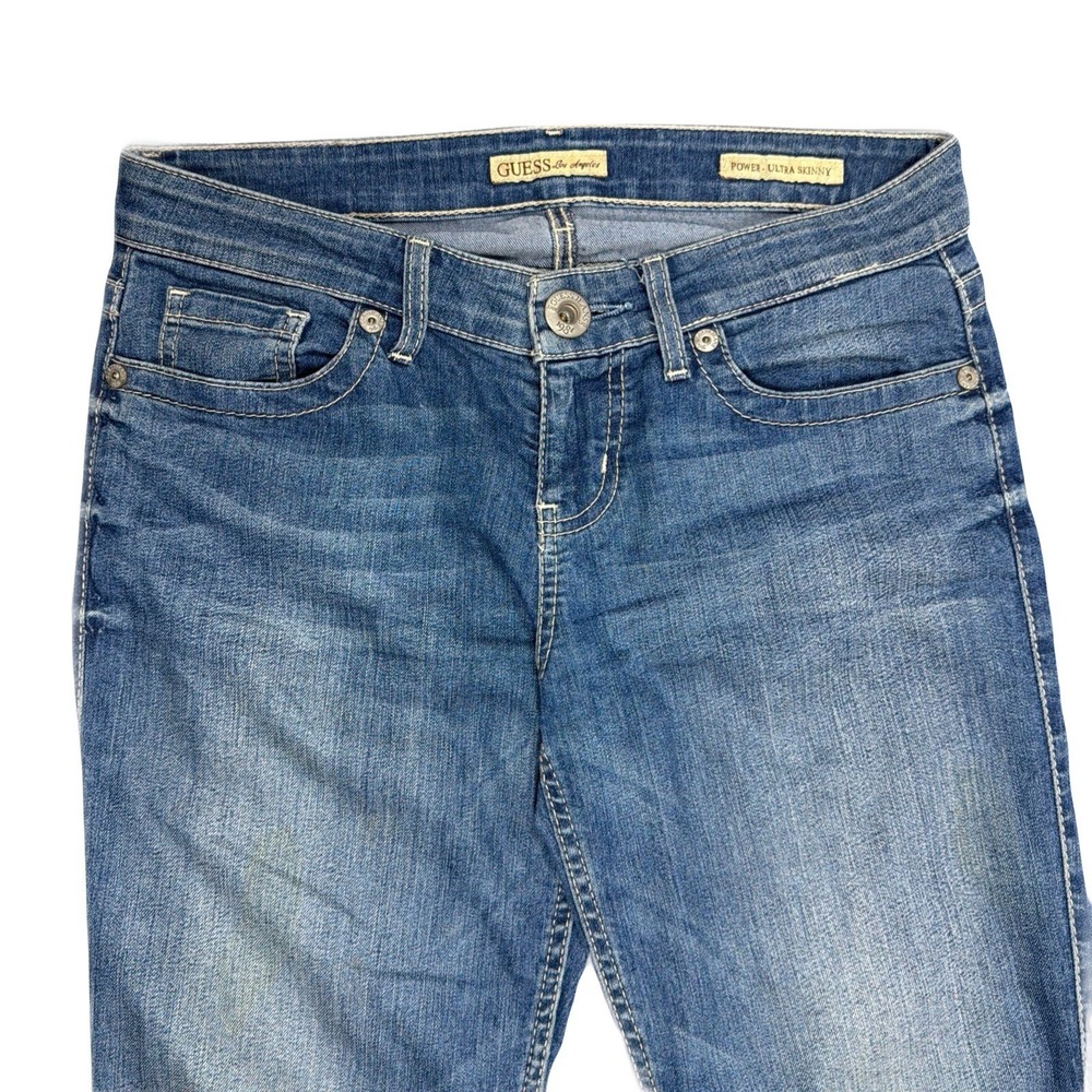 Guess Power Ultra Skinny Low-Rise Jeans‎ Womens 29x30 Medium Wash Blue Denim - Picture 4 of 16